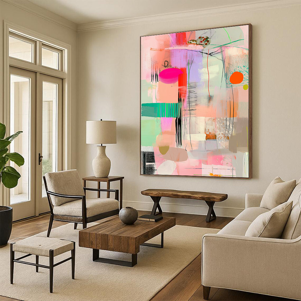 Colorful Abstract with Lines Abstract Painting with Dynamic Rhythm WINK277