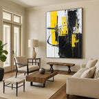 Yellow Black Abstract - Dynamic Color - Block Abstract Painting GAB0650