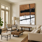 Earthy Tones and Lines Abstract Painting with Rustic Sophistication WINK188