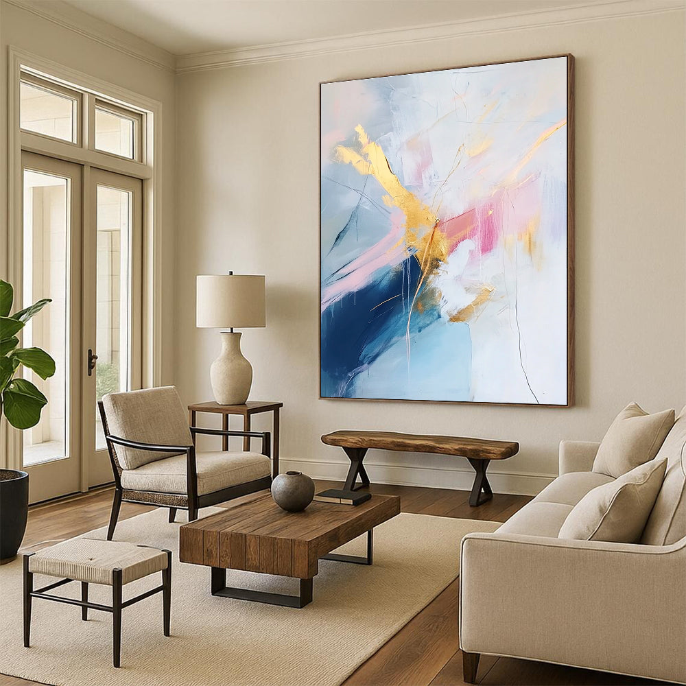 Pastel - Gold Abstract Painting with Delicate Luxury WINK437