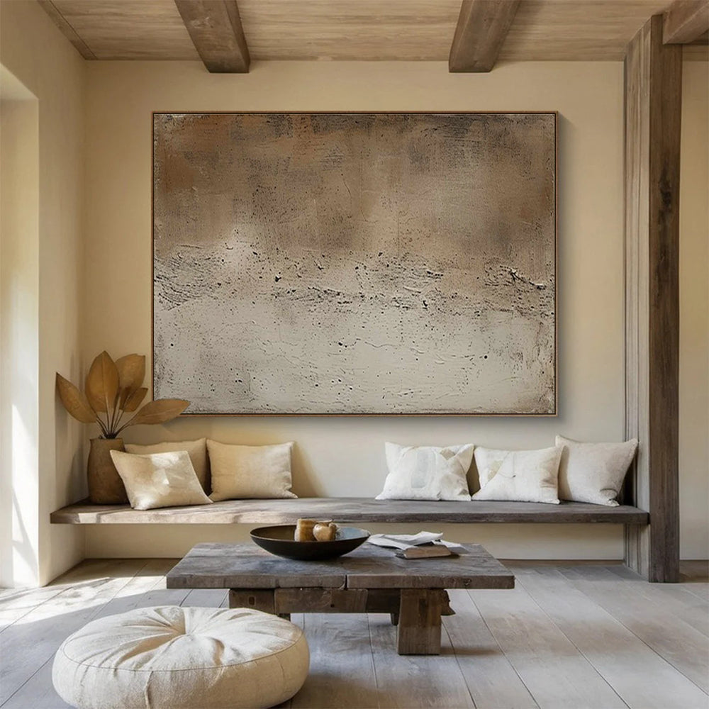 Neutral Textured Abstract Painting for Minimalist Art Galleries YHT257
