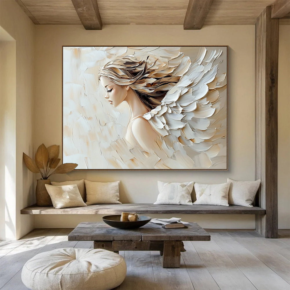 Angel - Winged Figure Abstract Painting with Impasto Technique ABS276