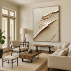 Textured Beige Layers Abstract Painting of Subtle Sophistication GAB0091