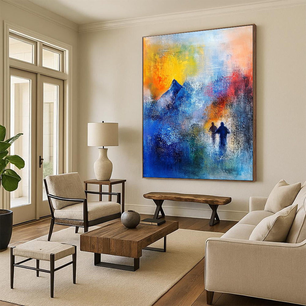 Dreamy Mountain Walk Abstract Painting for Adventure - Inspired Spaces GAB0689