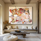 Soft - Hued Abstract Composition Painting for Serene Bedroom Retreats YHT241