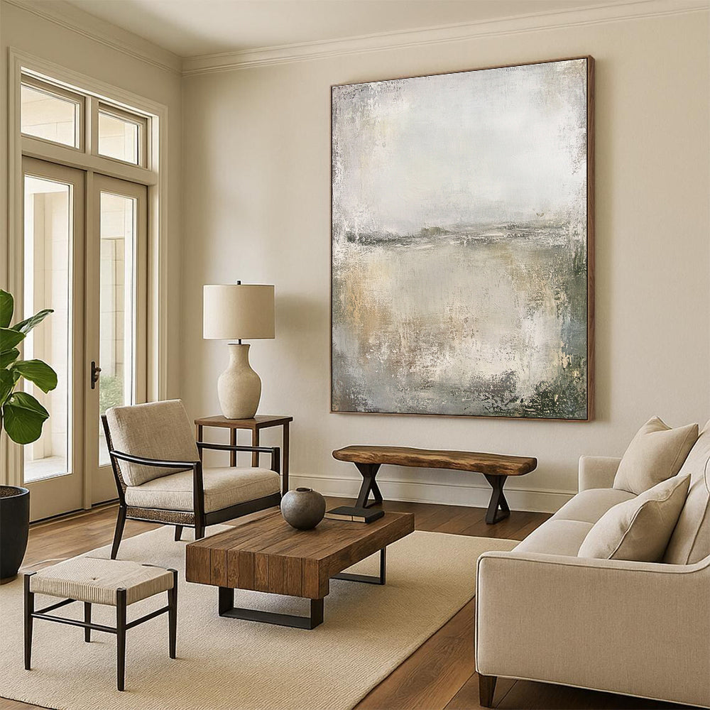 Misty Landscape Abstract - Ethereal Minimalist Abstract Painting GAB0655