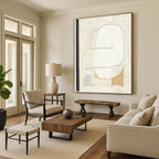 Minimalist Line Shapes Abstract Painting for Modern Office Waiting Rooms HENG025