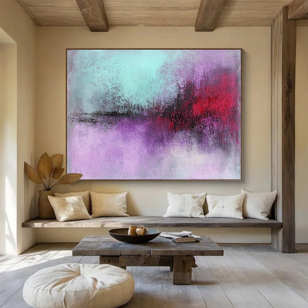Purple and Red Abstract with Blended Edges Abstract Painting ABS378