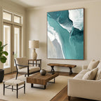 Turquoise Beach Abstract Painting for Luxury Coastal Villas GAB1021