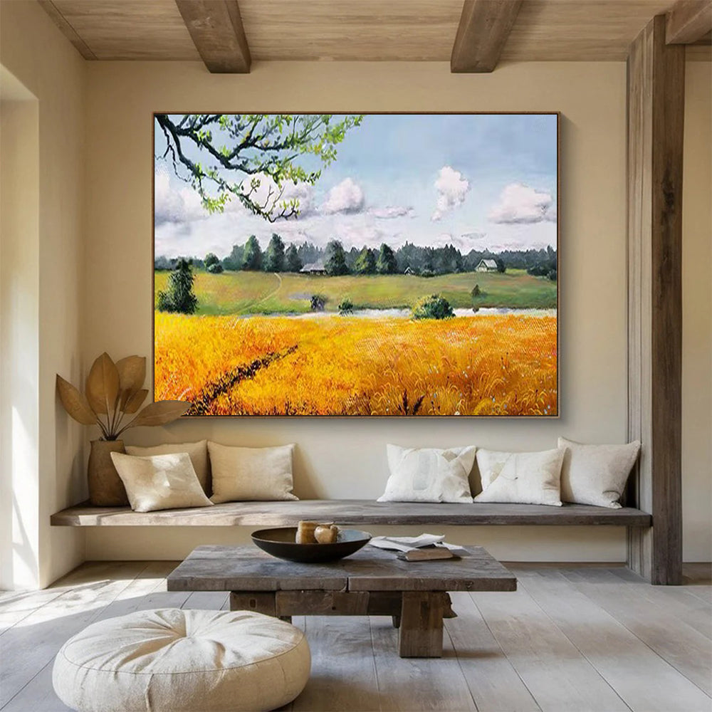 Countryside Landscape Abstract Painting for Rustic Cafes YHT208