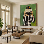 Woman Reading with Book - Intimate Narrative Abstract Painting GAB0417