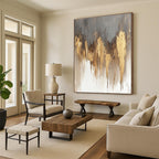 Gold - Dripped Gray Abstract Painting with Subtle Luxury WINK325