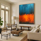 Blue - Orange Abstract Gradient Painting with Bold Contrast WINK388