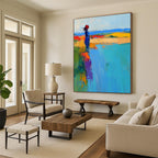 Colorful Figure by the Sea - Vibrant Impressionistic Abstract Art GAB0465