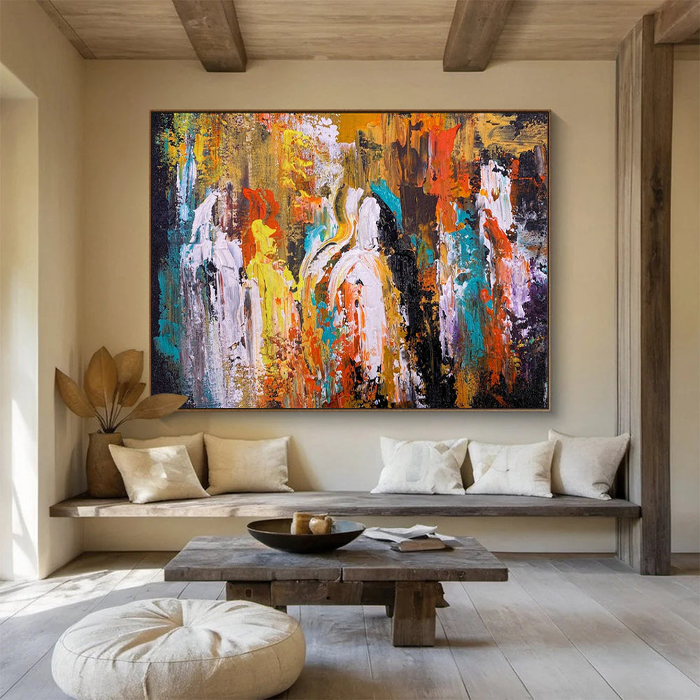 Vivid Colors Abstract Figures Painting for Artsy Community Centers YHT349