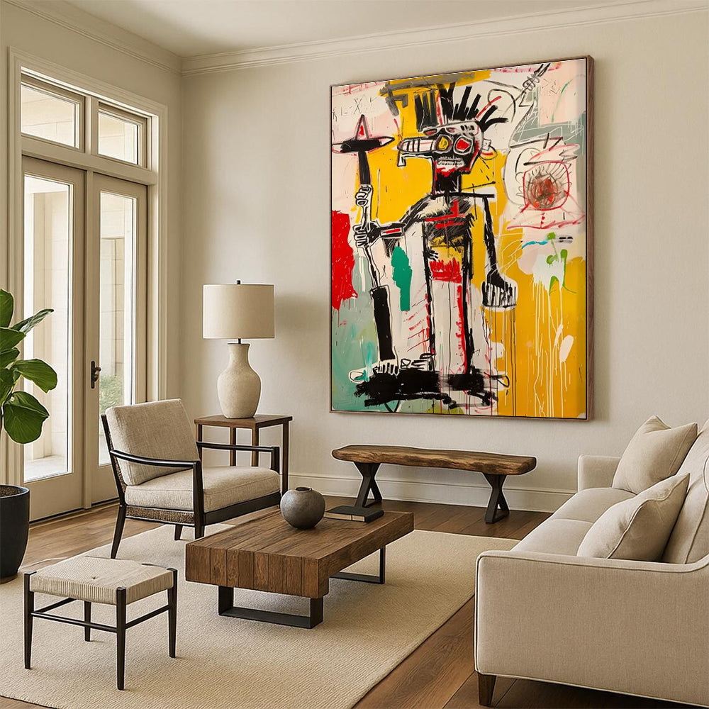 Abstract Tribal Figure Painting for Eclectic Art Galleries HENG103