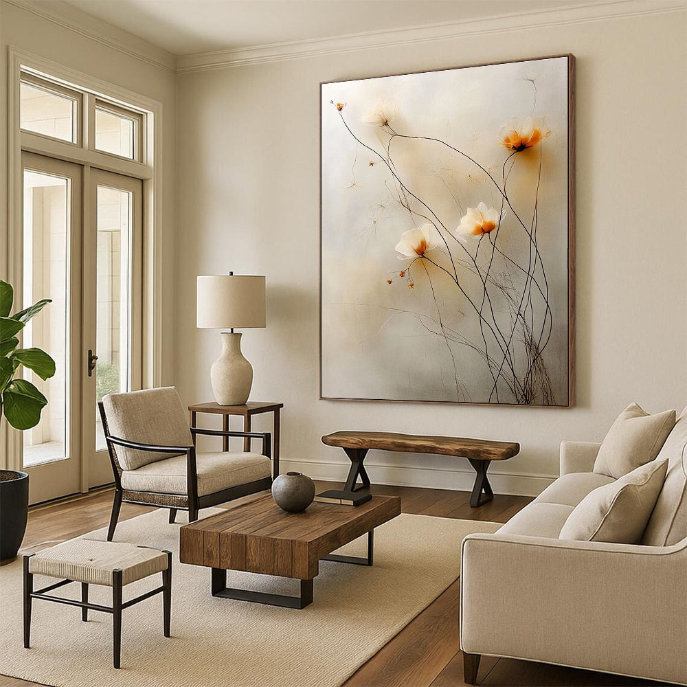 Delicate Flower Stems - Minimalist Botanical Abstract Art GAB0497