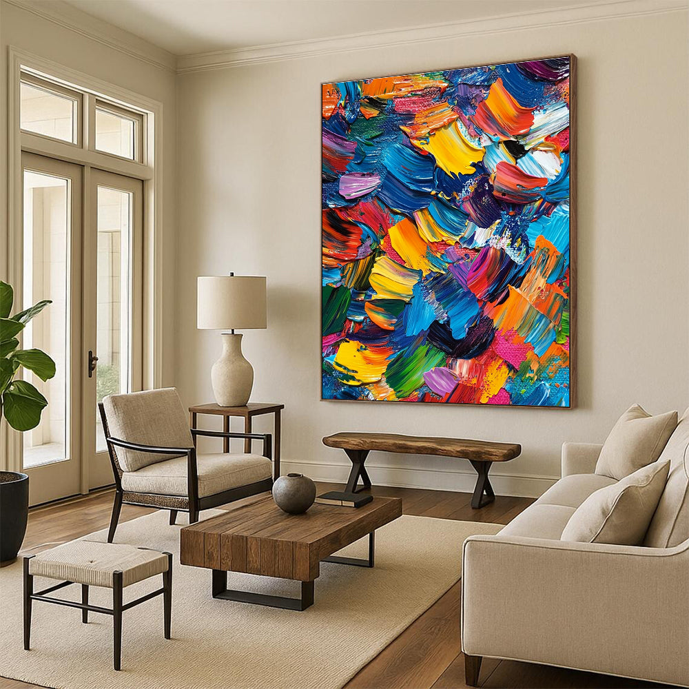 Colorful Abstract Brushstrokes Painting with Joyful Energy WINK405