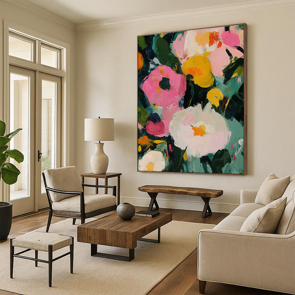 Bold Floral Abstract - Vivid Color - Pop Floral Art GAB0496