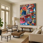Energetic Colorful Abstract Fusion Painting for Creative Hubs HENG297