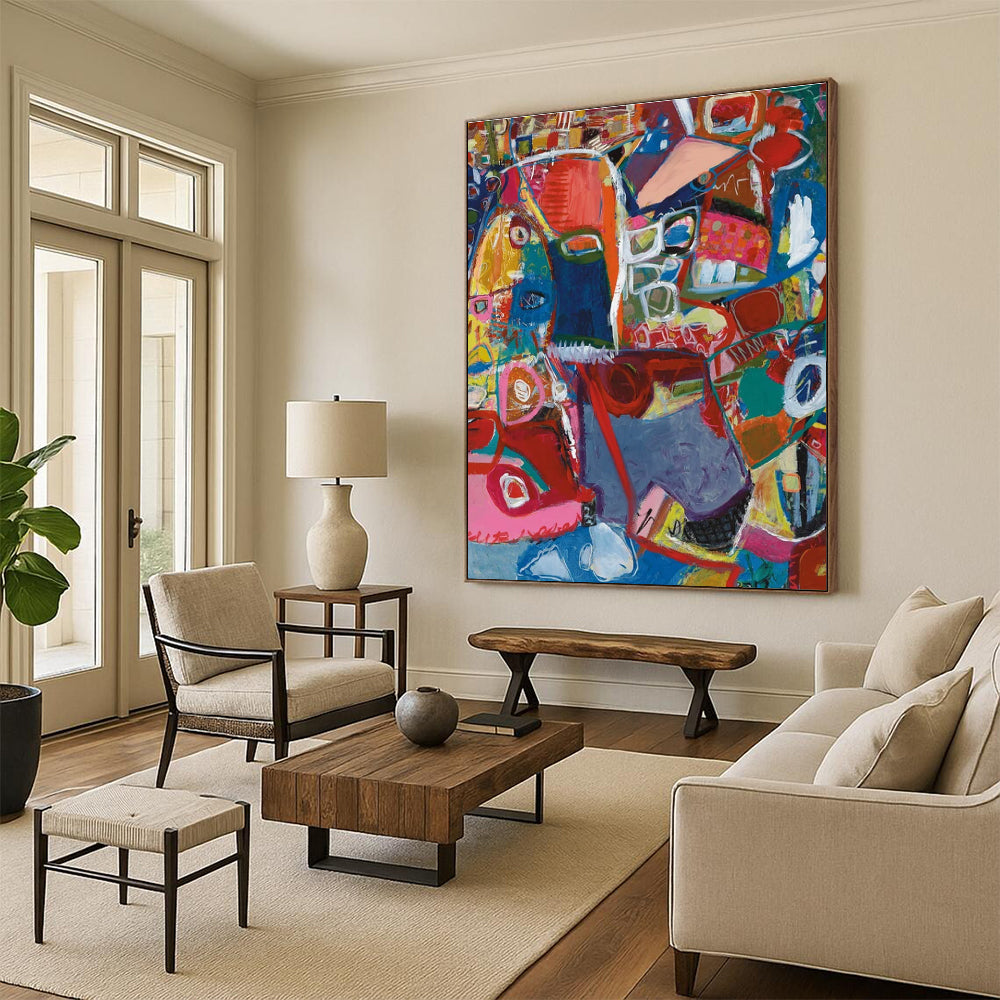 Energetic Colorful Abstract Fusion Painting for Creative Hubs HENG297