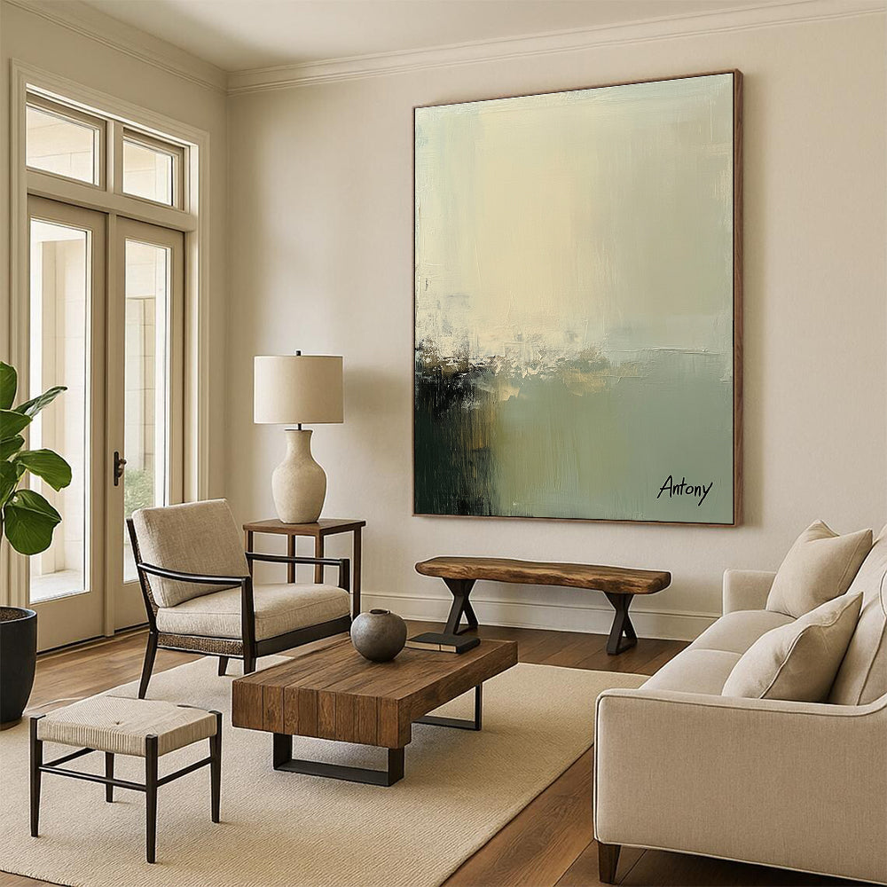 Minimalist Abstract Landscape Painting for Scandinavian - Inspired Living Rooms GAB1227