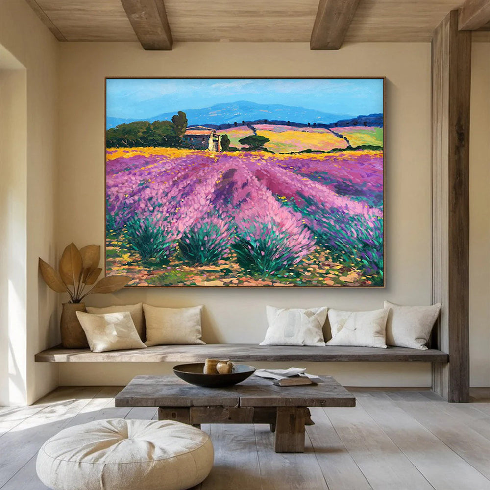 Lavender Field Abstract Painting for French - Inspired Home Decor YHT476