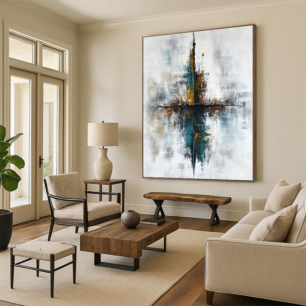 Reflective Abstract Form - Symmetrical Abstract Painting GAB0644