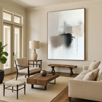 Neutral Tones Abstract Painting for Minimalist Dining Rooms GAB0803