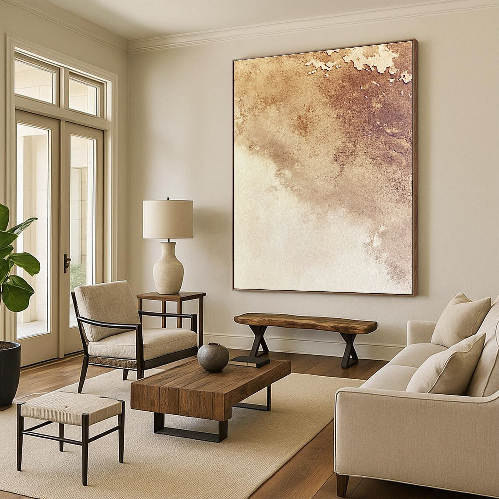 Brown Watercolor Wash Abstract Painting with Gentle Flow WINK005