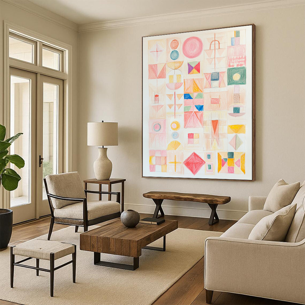 Colorful Geometric Collage Playful Abstract Painting GAB0365