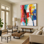 Color Block Abstract Painting with Bold Vibrancy WINK786