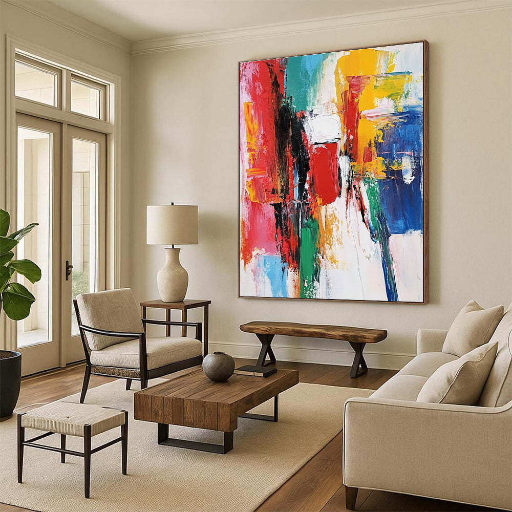 Color Block Abstract Painting with Bold Vibrancy WINK786