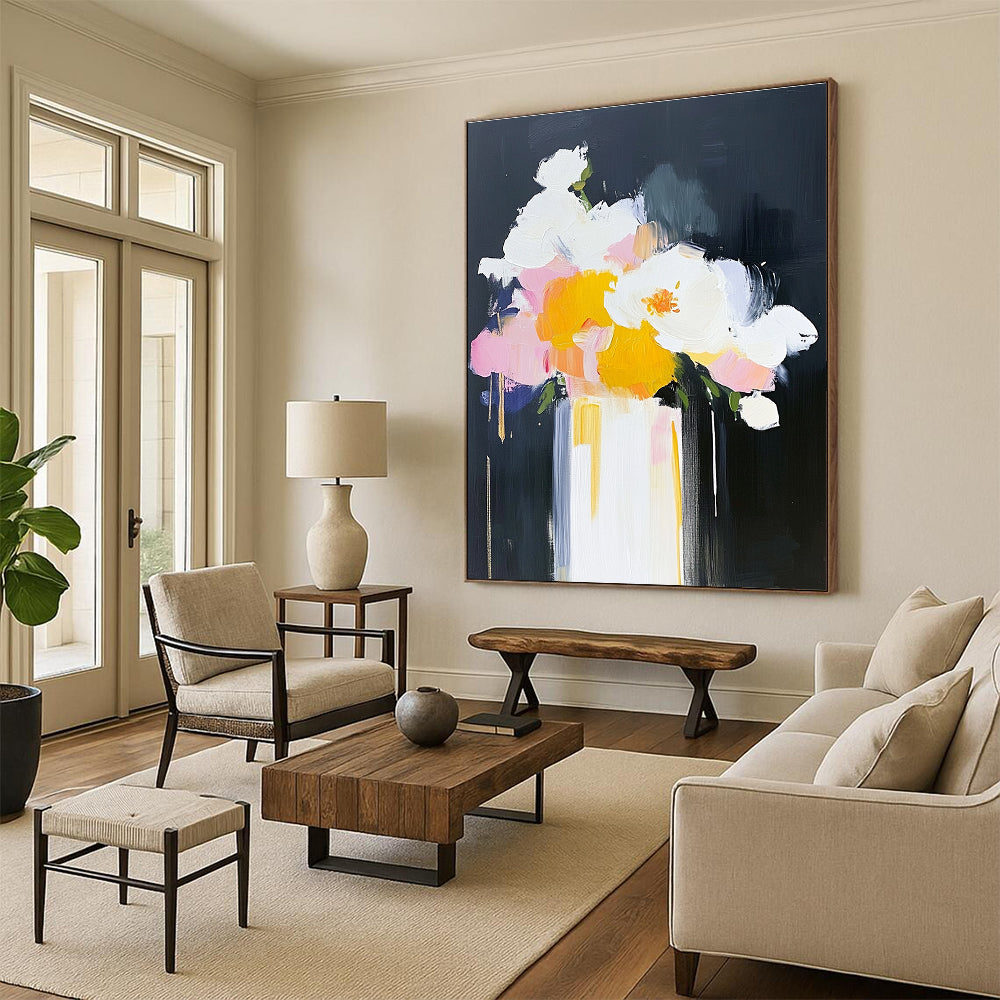 Bold Flower Vase - Minimalist Floral Abstract Painting GAB0612