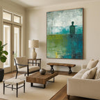 Solitary Figure Abstract Painting for Thoughtful Reading Nooks GAB0897