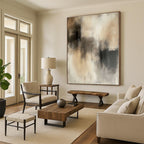 Monochrome Blur Abstract Painting for Zen - Inspired Meditation Centers GAB1217