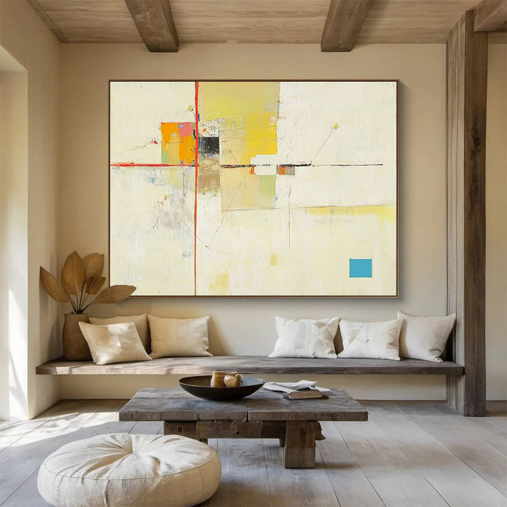Minimalist Color Block Abstract Painting with Clean, Subtle Compositions ABS490