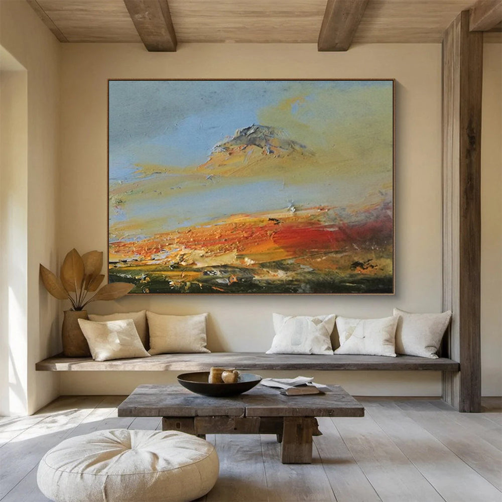 Mountain and Sky Abstract Landscape Painting for Nature - Inspired Spaces YHT038