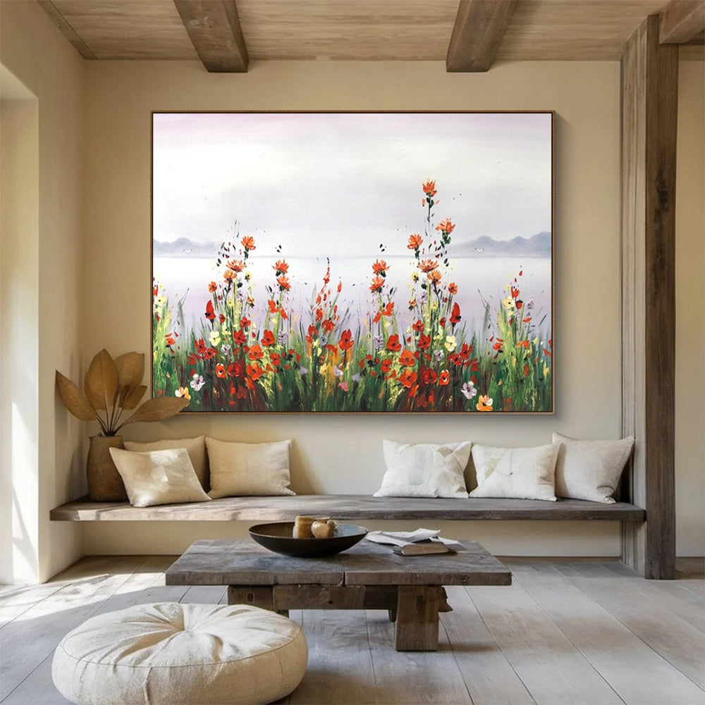 Floral Seaside Abstract Painting for Garden - Themed Cafes YHT189