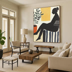 Silhouette with Plant Abstract Painting for Modern - Styled Studies GAB1024