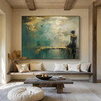 Woman by the Water Abstract Painting for Serene Interiors YHT086