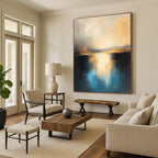 Reflective Horizon - Minimalist Landscape Abstract Painting GAB0629