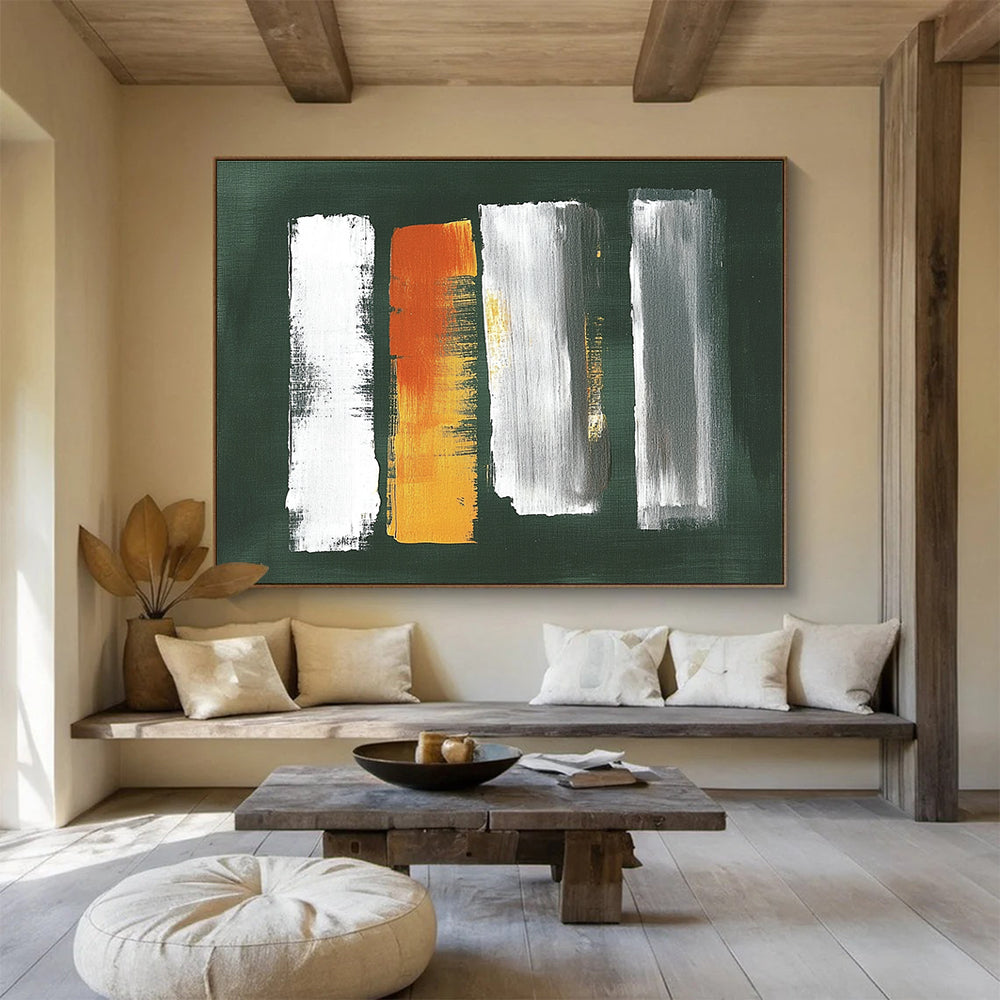Brushstroke Abstract on Green Background ABS087