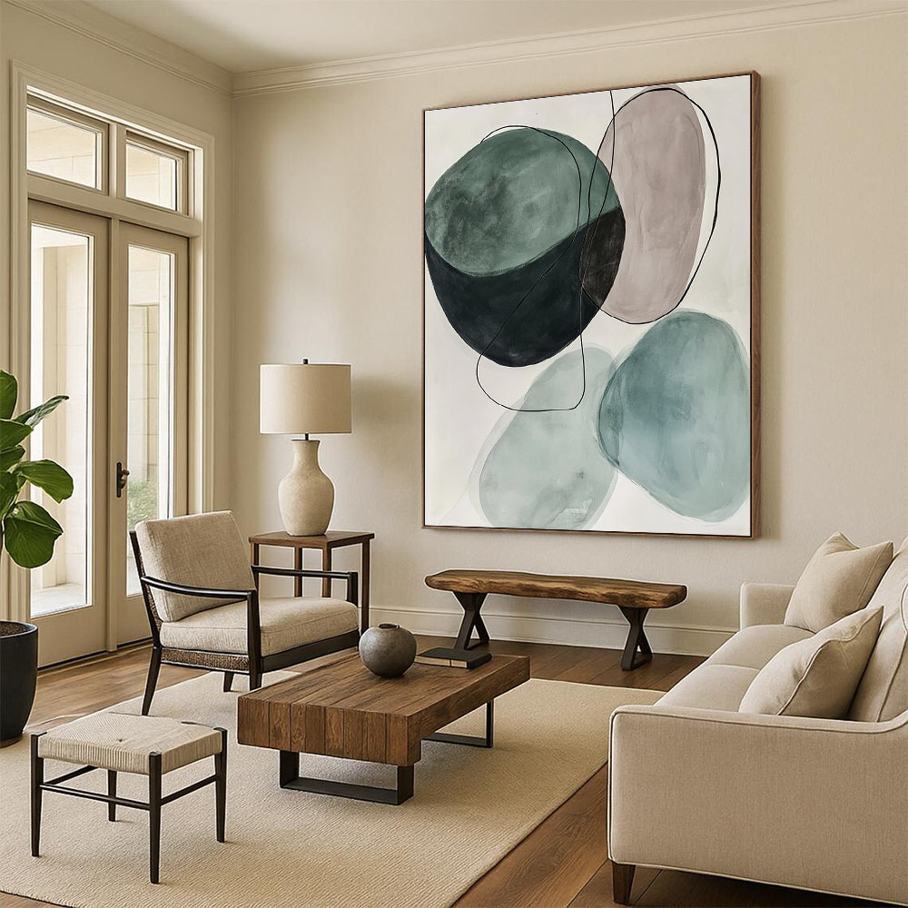 Earth Toned Abstract Shapes 3 Painting with Organic Calm WINK734