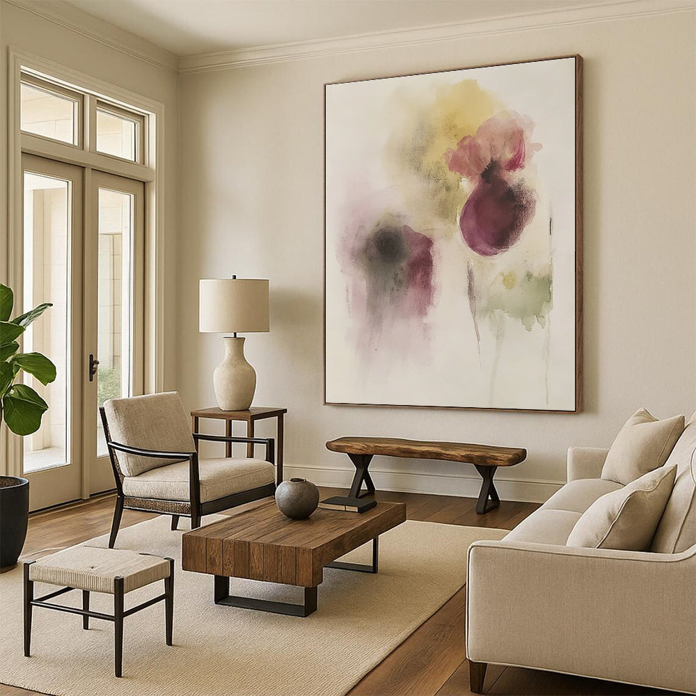 Purple Flower Abstract Painting for Luxury - Styled Salons GAB0988