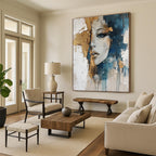 Portrait with Gold Accents Abstract Painting for Glamorous Boudoirs GAB0825