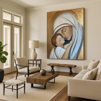 Madonna and Child Spiritual Abstract Painting for Religious Spaces GAB1479