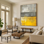 Gray Yellow Abstract Painting with Bold Contrast WINK541