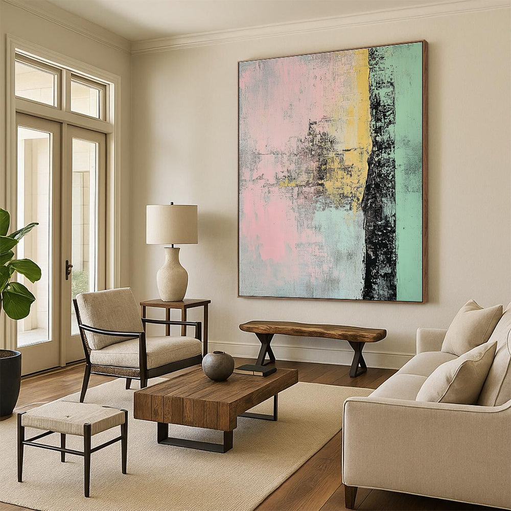 Textured Abstract in Pastels Painting for Bohemian - Style Boutiques GAB1225