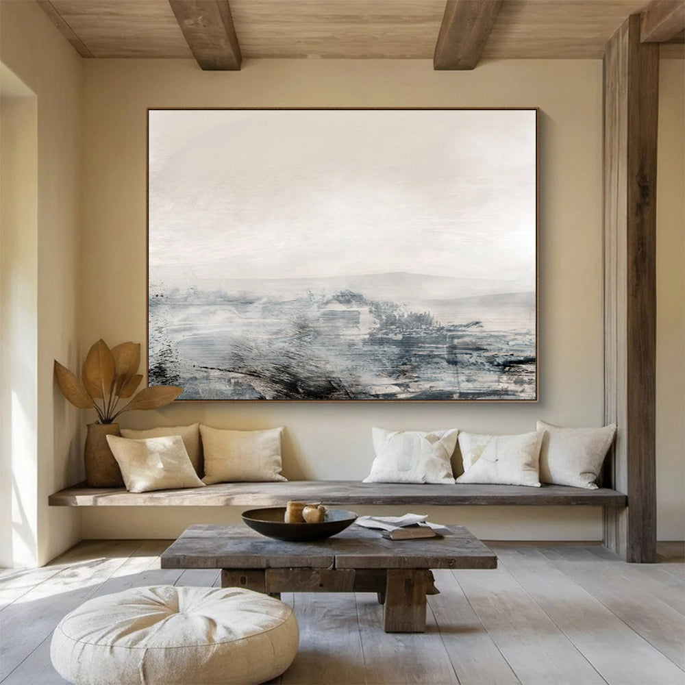 Misty Landscape Abstract Painting for Lakeside Retreats YHT136